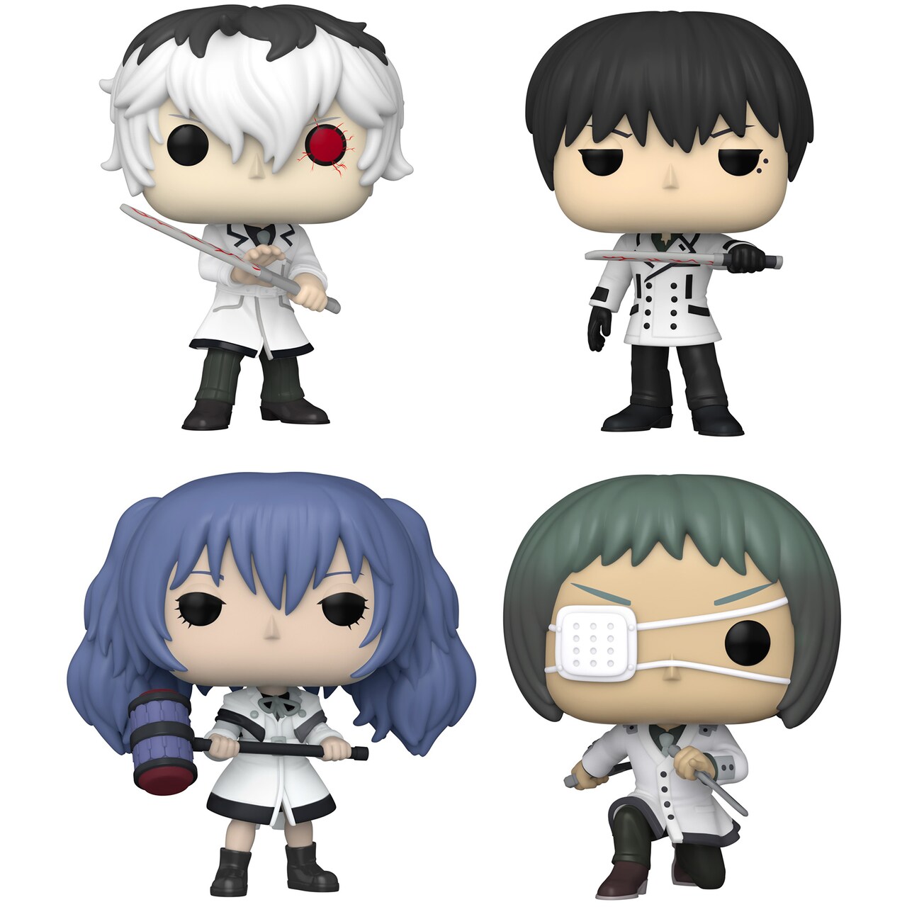 Funko Pop! Animation: Tokyo Ghoul Collectors Set - 4 Figure Set: Haise Sasaki, Kuki Urie, Saiko Yonebayashi, Tooru Mutsuki